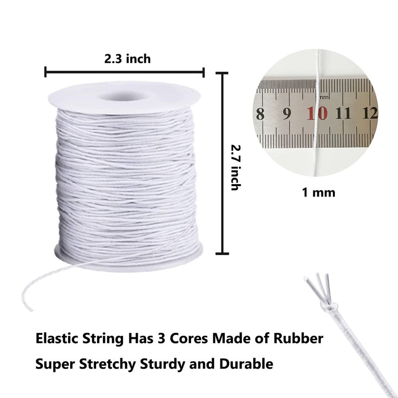 ChunLiou Elastic Cord for Bracelets  1 mm 330 Feet Durable Bracelet String  Stretch Elastic String for Jewelry Making  Necklaces and Beading White - Image 2